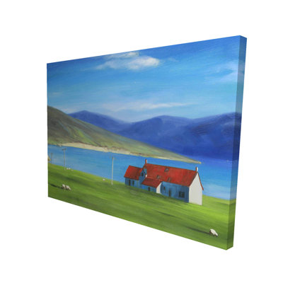 Scottish Highlands Canvas - Scenic Trees with Red Roof House