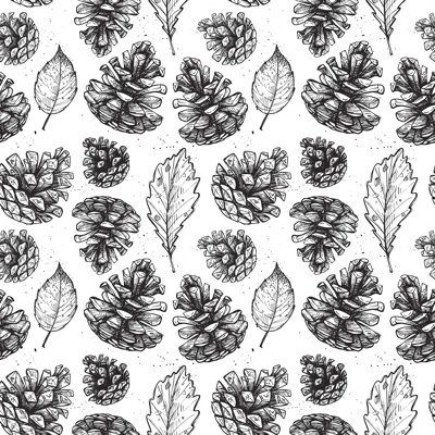 Motif avec pommes de pin par Kate_Sun - impression sur toile tendue