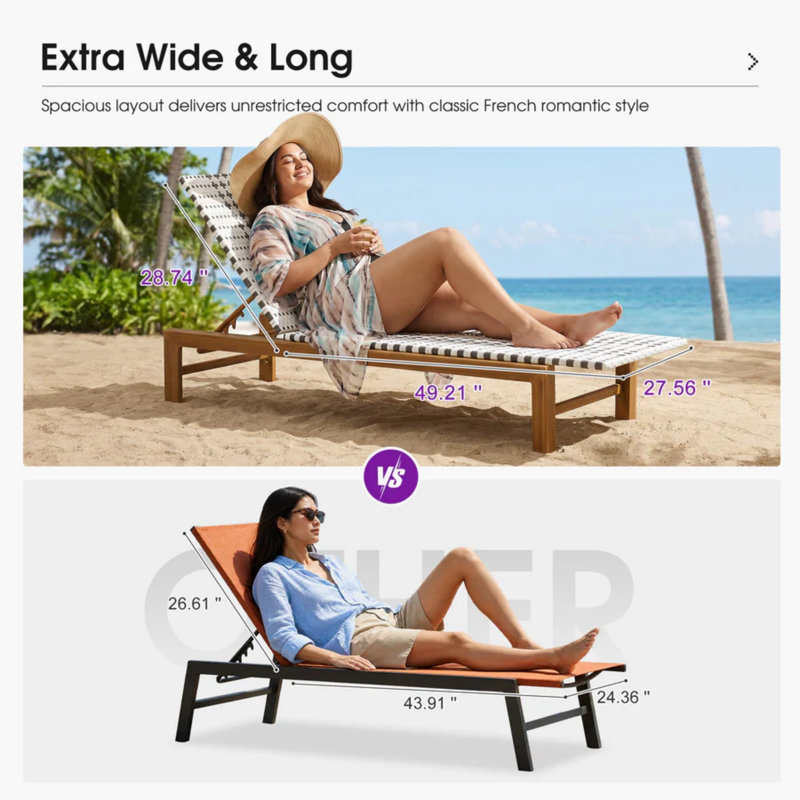  Chaise longue d'extérieur, Brown