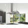 Designer 36" Ducted Island Range Hood in Silver with Nightlight (BODY ONLY)