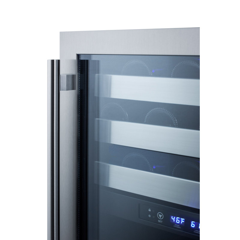 Black Stainless Steel Dual Zone Built-In Wine Refrigerator