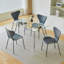 Bircan Glass Top Metal Base Dining Table