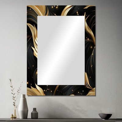 Decarter Midnight Charm Gold And Black - marble  Mirror, Modern Unique Wall Mirror, Printed Metal Art