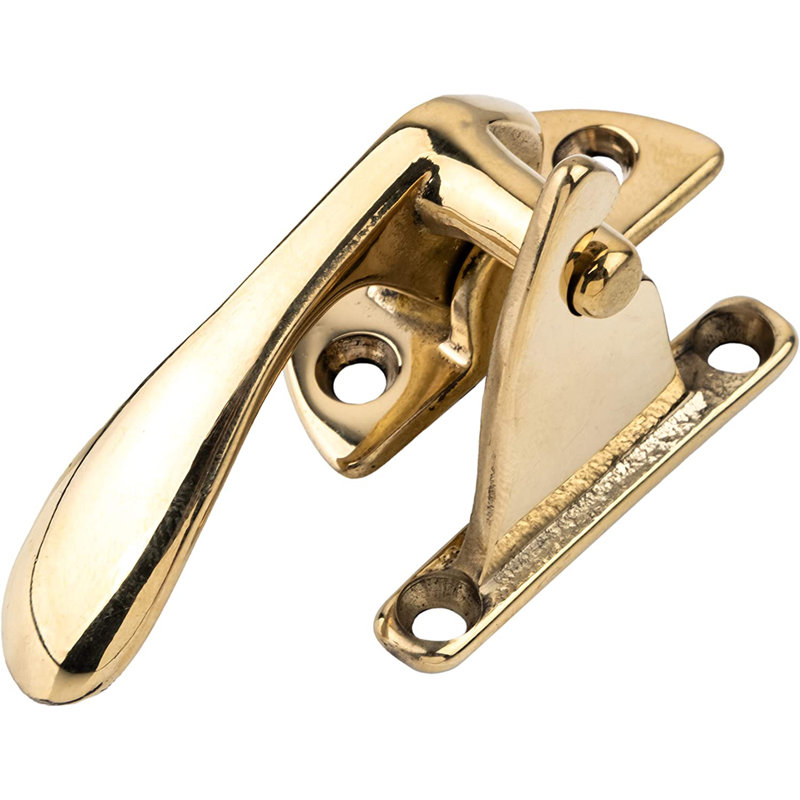 Vintage Brass Left-Handed Cabinet Door Lever Latch