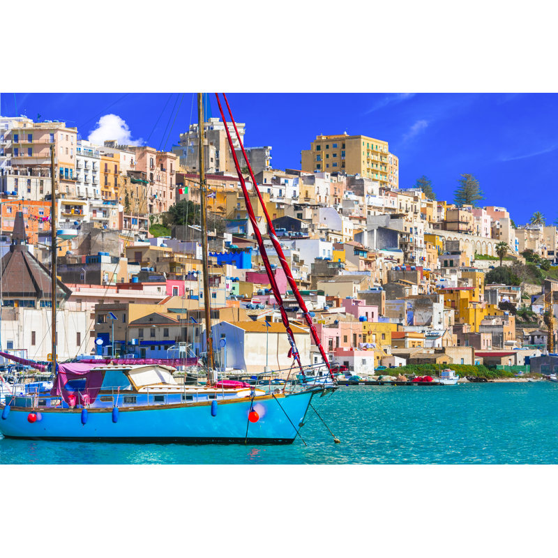 Sicily - Coastal Town - Photographie sur toile tendue, H 24 po x l 36 po