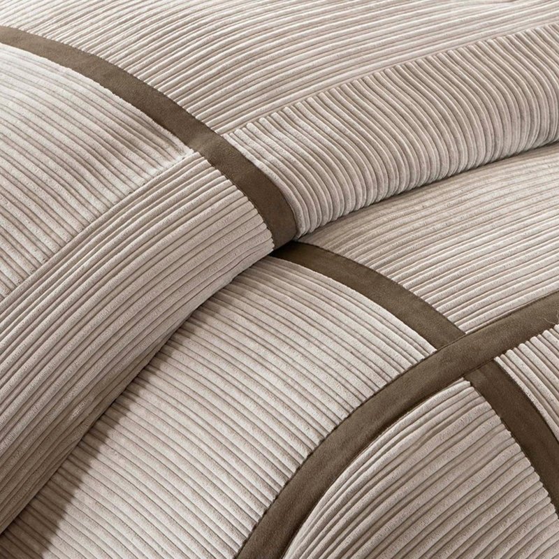 Édredon taupe très grand - velours côtelé