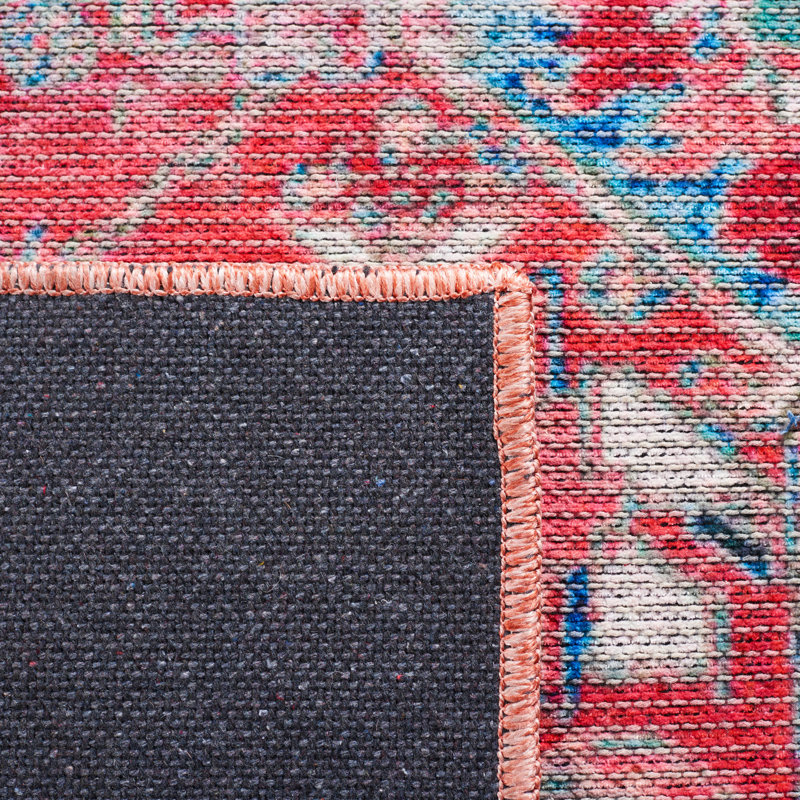 Tapis oriental bleu / rouge Claunch, Tapis de couloir 2 pi x 9 pi