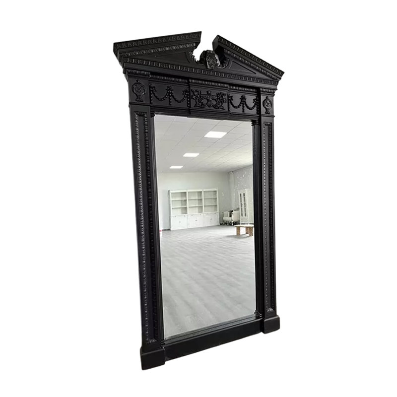 Free Form Manufactured Wood Full Length Mirrors, Black, 70.87" H x 39.37" W