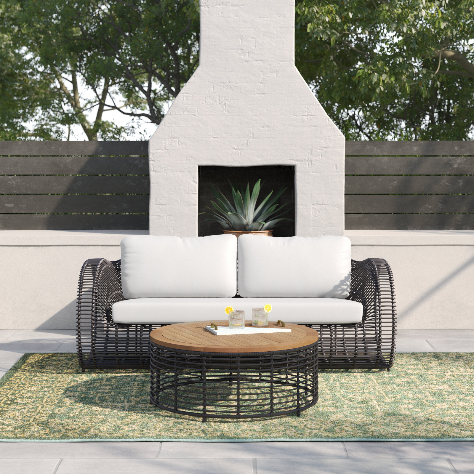 Dochi 2 Piece Sofa Seating Group with Sunbrella Cushions