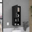 Armoire à pharmacie à porte simple H 31 po, deux tablettes extérieures, deux tablettes intérieures, noir