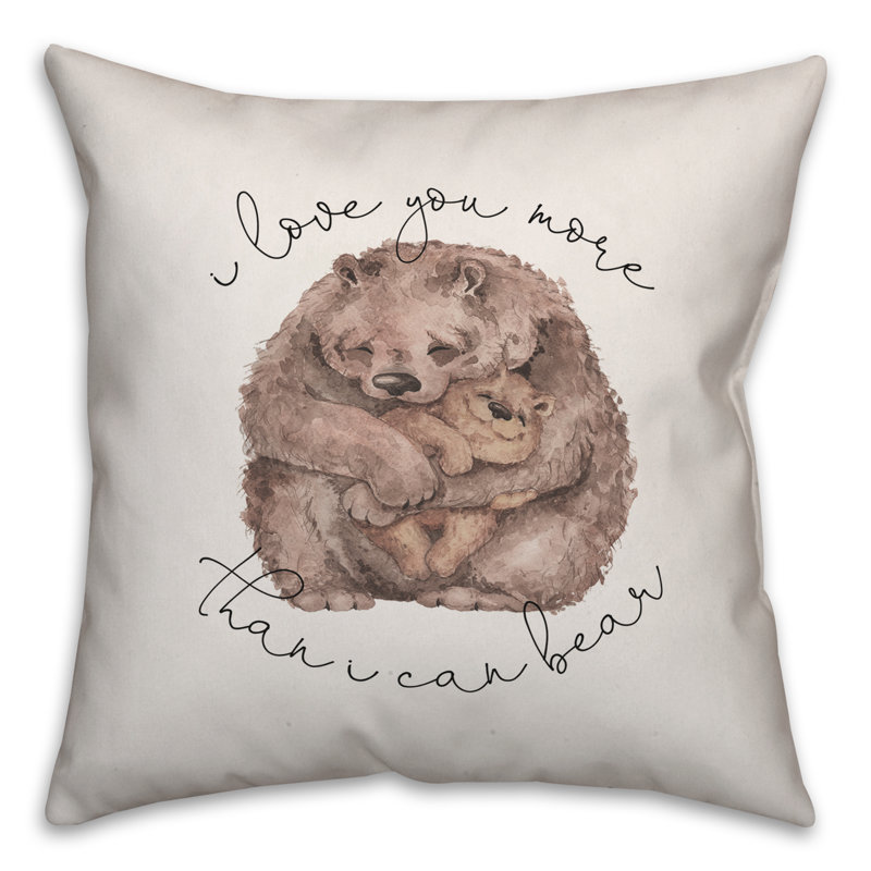 Coussin Love Bear, H 16 po x l 16 po