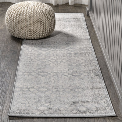 Roma Ornate Geometric Tile Gray Rug