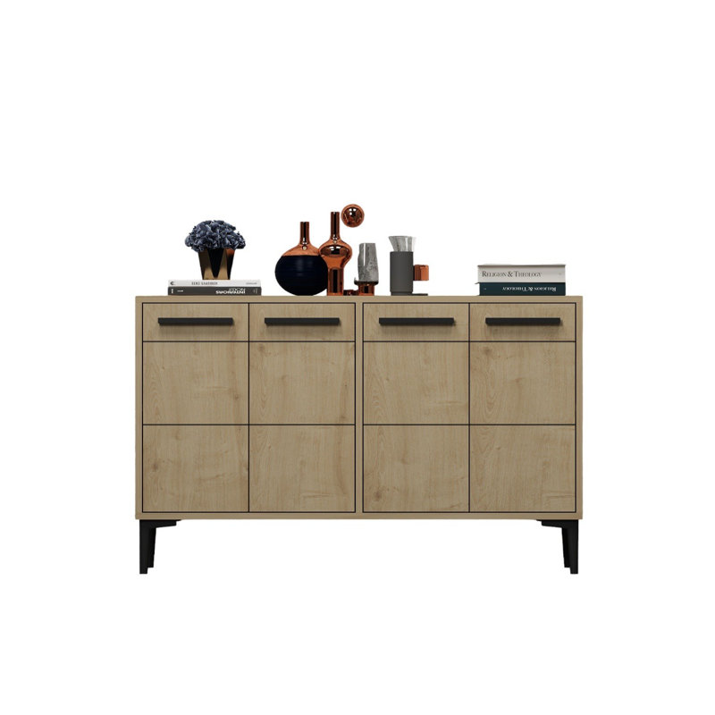 Console élégante en chêne saphir, 47,2 po x 11,8 po x 29,5 po | 100% panneau de particules enduit de mélamine, pieds en PVC | Conception élégante et fonctionnelle pour le salon, le vestibule ou le bureau, durable et moderne