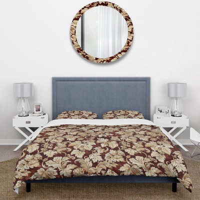 Ensemble de housse de couette noir vintage Vineyard Gardens II - Damask