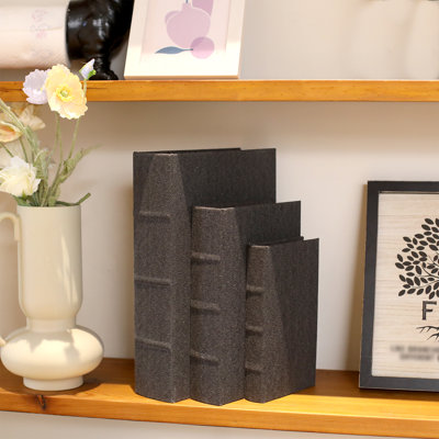 Wood Decorative Faux Book Boxes Set Of 3