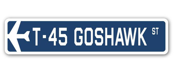 Plaque de rue militaire en aluminium Bracey T-45 Goshawk, H 7 po x l 30 po x P 1 po