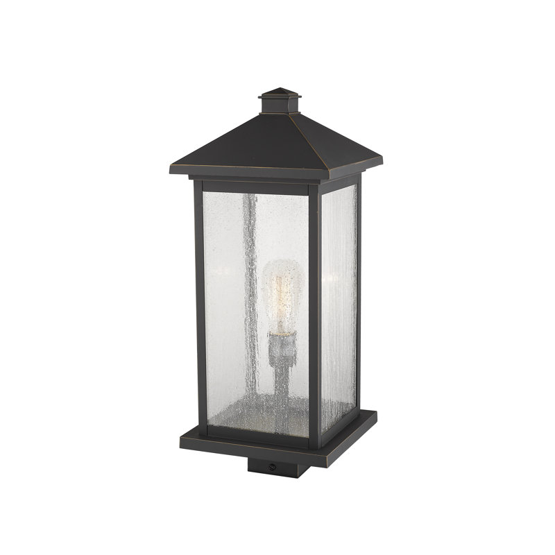Tête de lanterne câblée à 1 lumière H 22,5 po Lovette, Bronze huilé