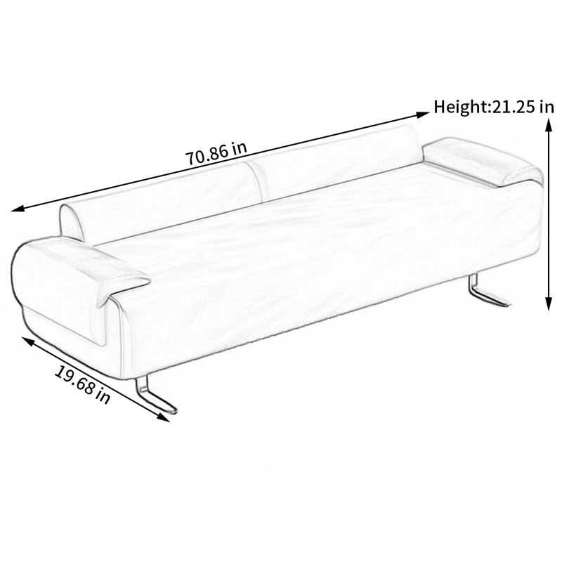 Banc rembourré en cuir de microfibre crème, Orange / blanc cassé