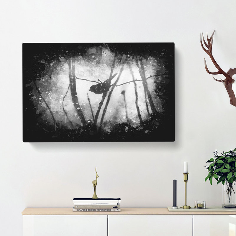 Bird On A Branch - Wrapped Canvas, 35cm H x 50cm W x 3cm D