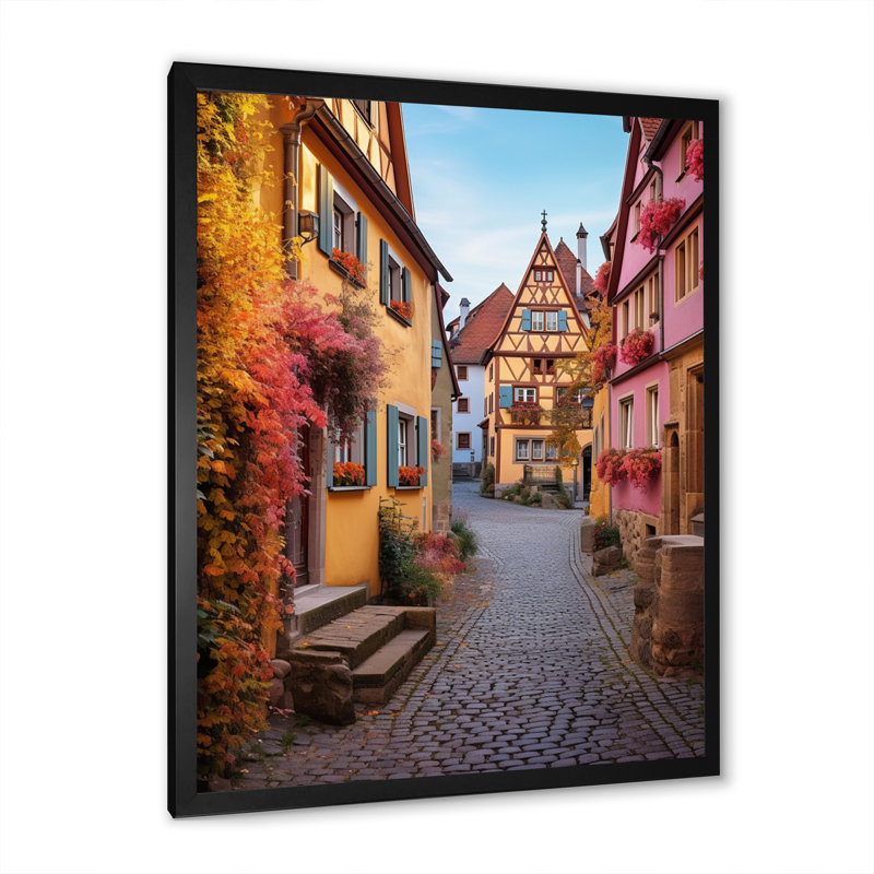 Leighlani Allemagne Rothenburg Street III, Cadre photo noir, H 40 po x l 30 po x P 1,5 po