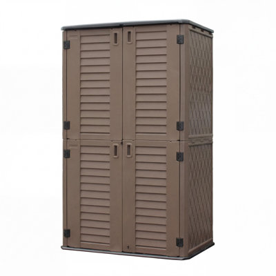 260 Gallons HDPE Double-Panel Weatherproof Outdoor Storage Shed