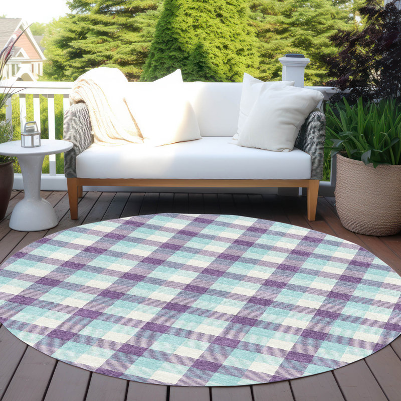 Nahlia Purple Washable Indoor-Outdoor Rug - , 8' x 8'