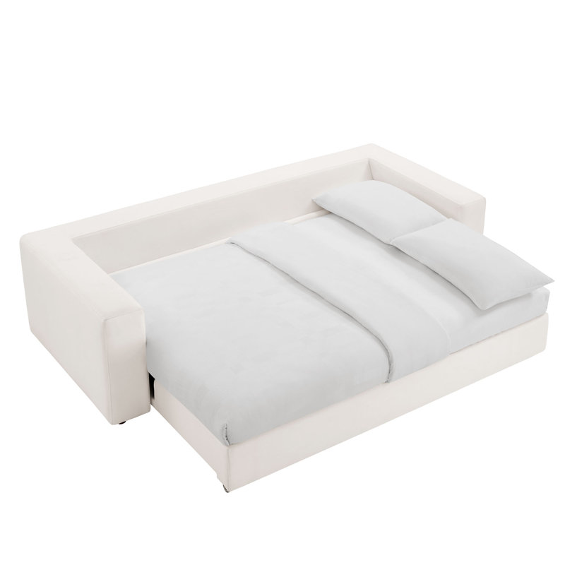 Divan-lit rembourré en duvet blanc pur Commix, Blanc pur