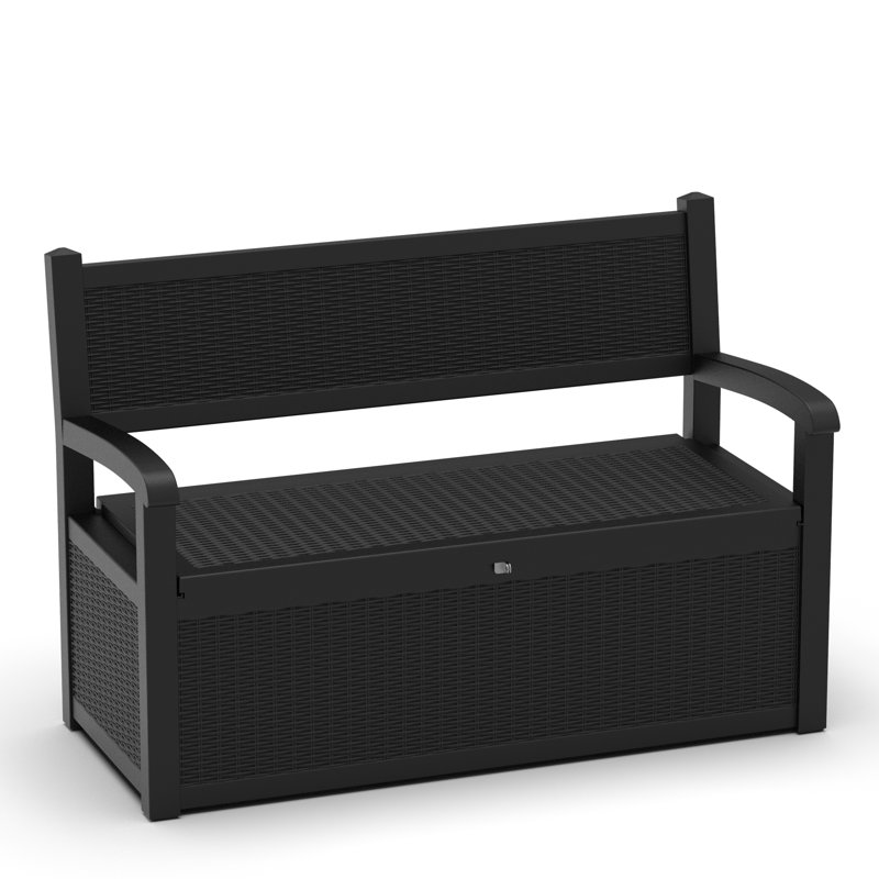 70 Gallon Durable Resin Outdoor Bench Storage And Organization Deck Box