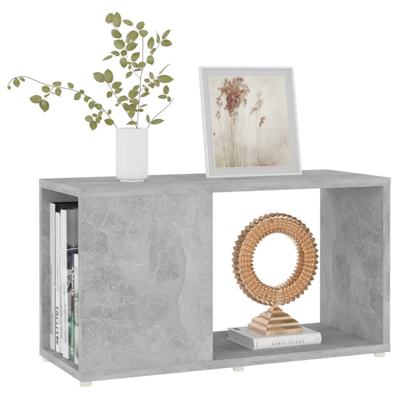 Ginas Floor Shelf End Table, Concrete Grey