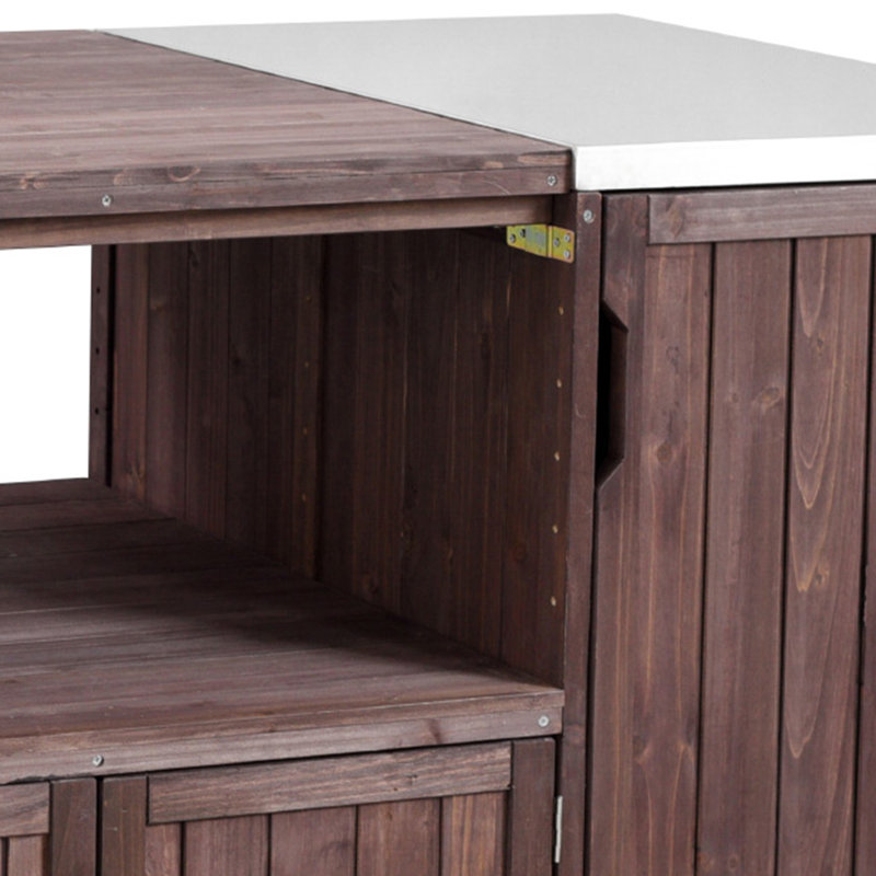 Îlot de cuisine avec évier 75,4 ", Brun