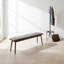 Banc de table en bois de chêne naturel pour salle à manger avec coussin en cuir-1592580918