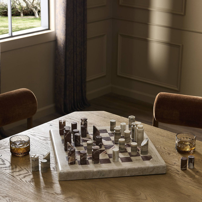 Stone Chess Set-Antique White Marble
