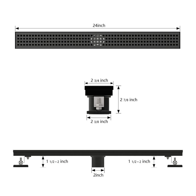 24'' W Linear Grid, Matte Black