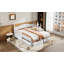 Lit de jour en bois avec lit gigogne simple, lit de jour extensible avec deux tiroirs de rangement-1168297636