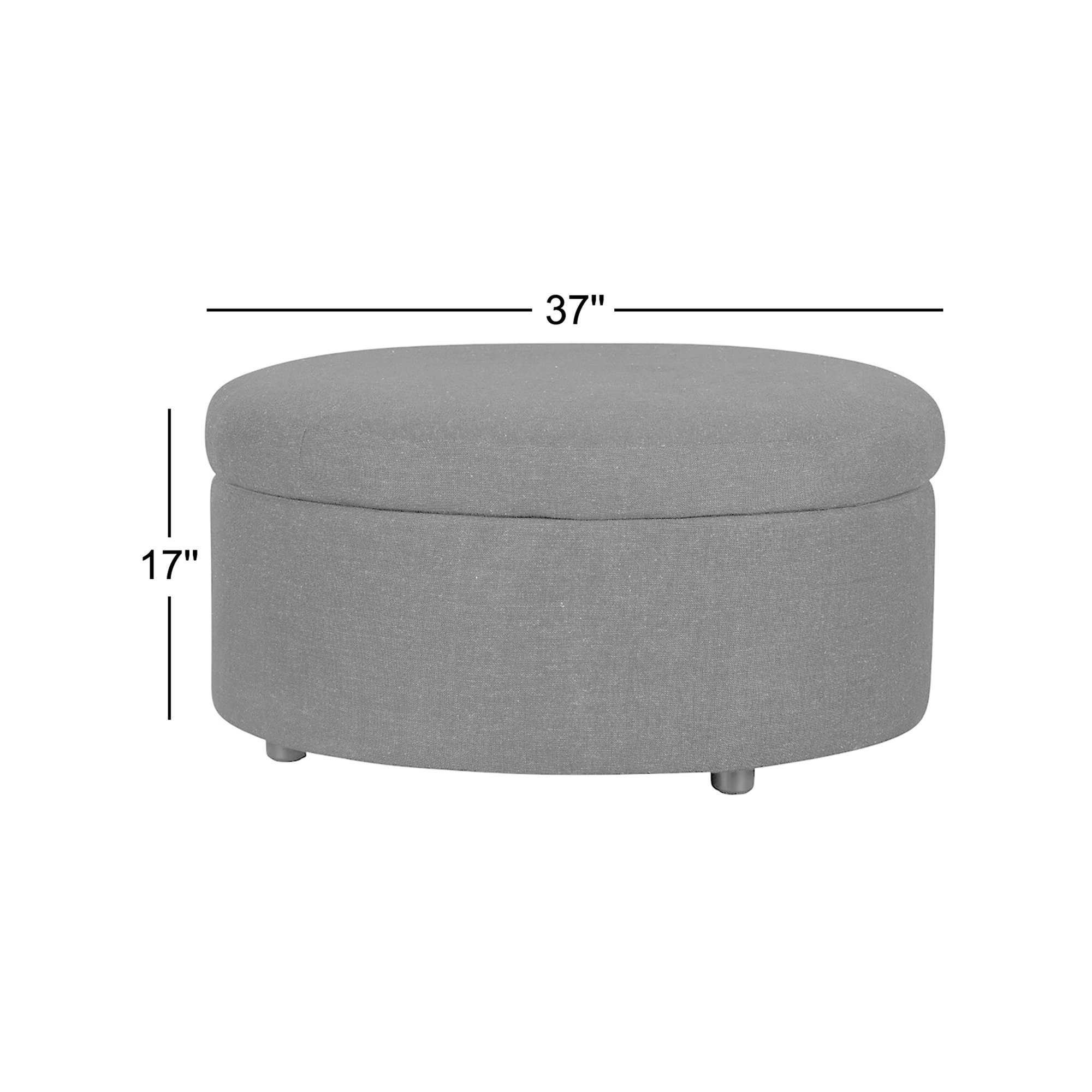 Murano Upholstered Storage Ottoman, Nomad Snow Crypton® Chenille