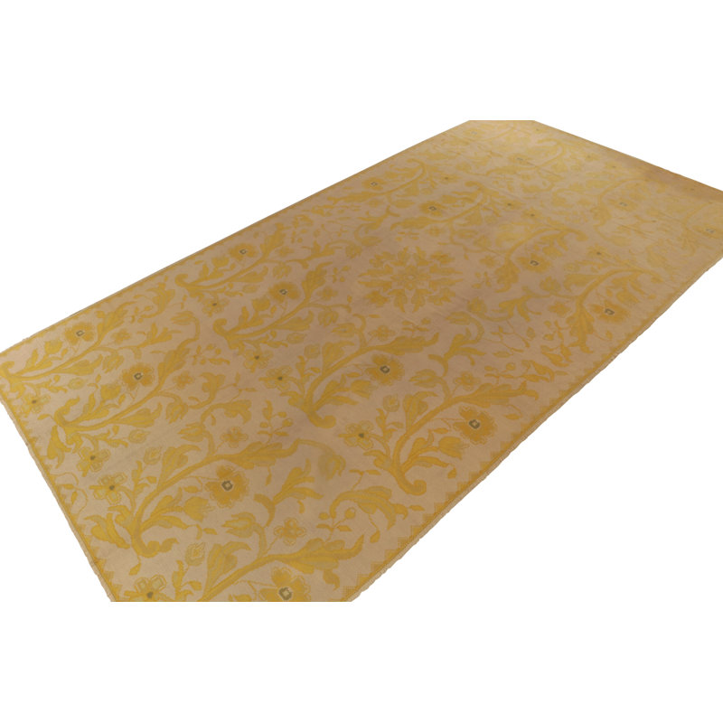 Hand Knotted Wool Floral Area Rug, Rectangle 9'3" x 17'4"