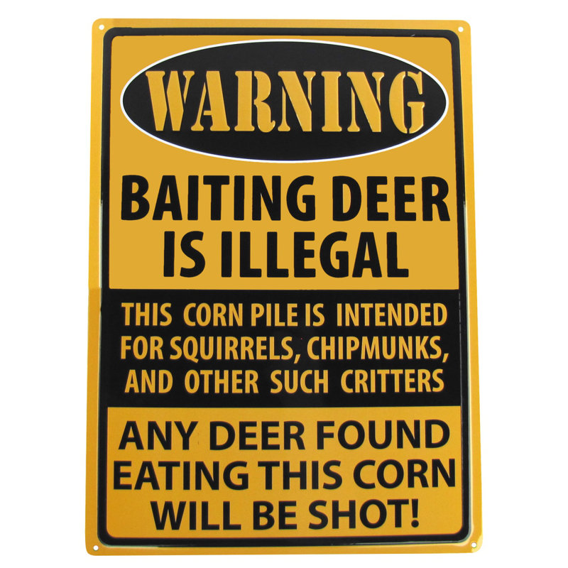 Baiting Deer Warning Funny Embossed Tin Sign Hunting Cabin Garage Bar Wall Decor Baiting Deer Warning Funny Embossed Tin Sign Hunting Cabin Garage Bar Wall Decor