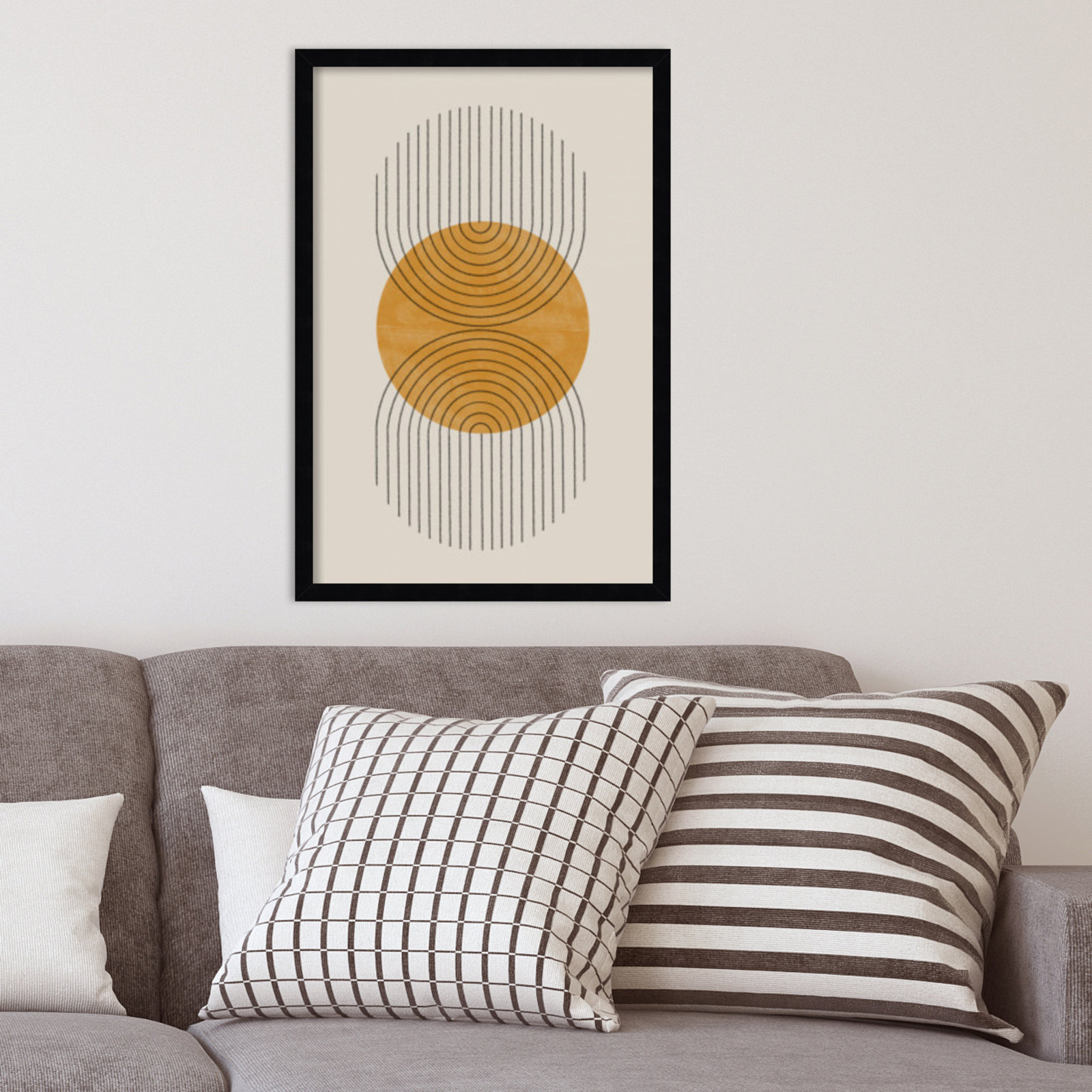 Perfect Point Yellow by The MIUUS STUDIO, Black Framed, 25" H x 17" W x 1" D