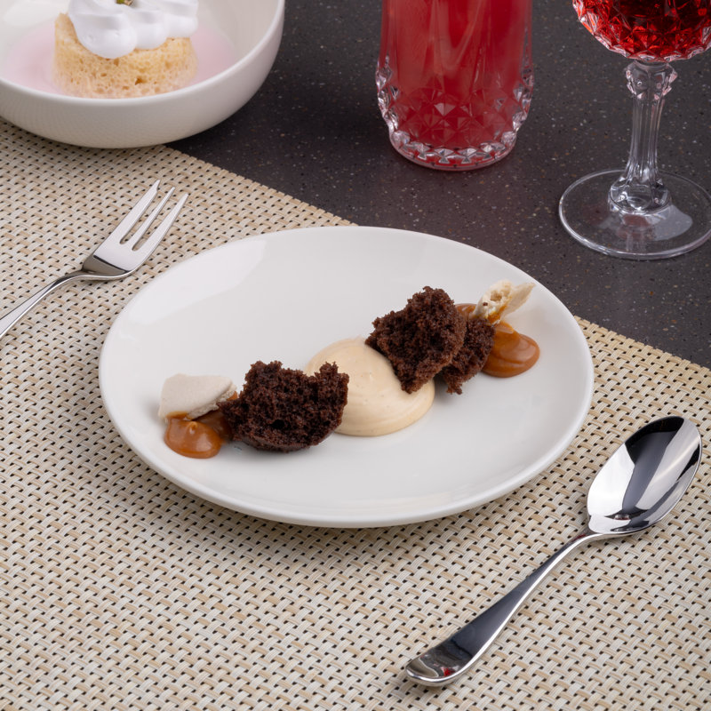 Assiette ronde sans rebord en porcelaine de qualité supérieure, 7"