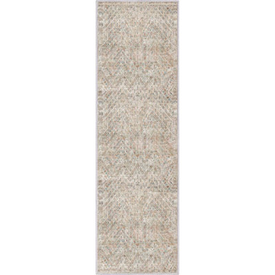 Anya Vintage Tribal Chevron Ivory Flat-Weave Rug