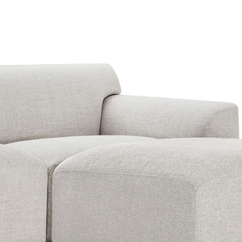 Canapé modulaire rembourré 93 po avec repose-pieds Morell, Tweed blé Nathan
