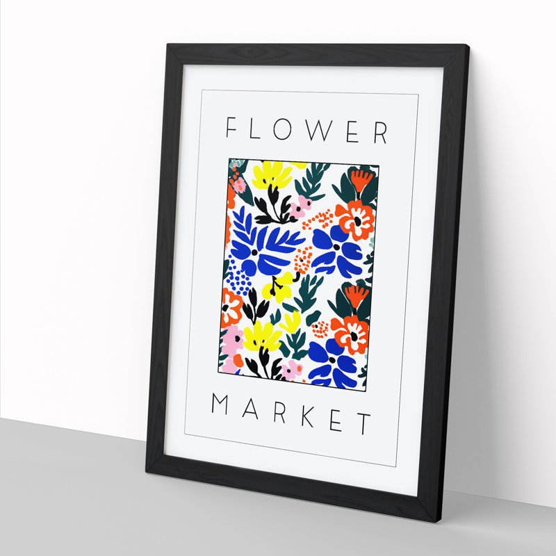Flower Market Exhibition White No.11 - Single Picture Frame Print on Wood, 46cm H x 34cm W x 2cm D
