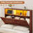 Wood Twin Bed Frame with 5 Drawers and Spacious Storage Headboard Farmhouse LED Metal Platform Bed with Charging Station No Boxing Need-255102227-253110980