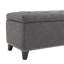 Banc de rangement en lin capitonné-125040188
