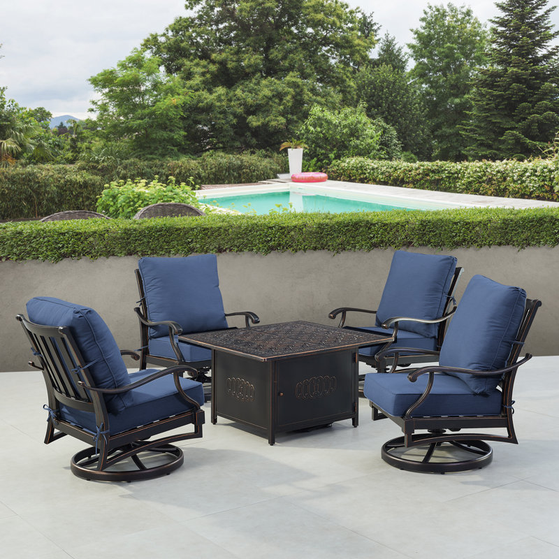 Paignton Outdoor 5 - Piece Conversation Set, Blue