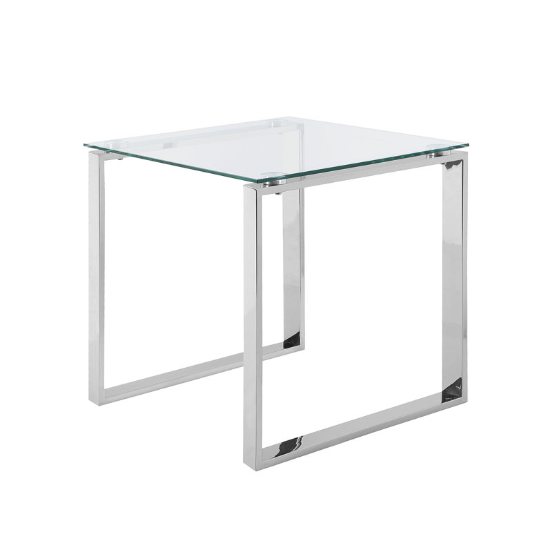 Duprey Glass Top Sled End Table