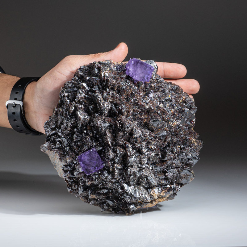Purple Fluorite Crystals on Sphalerite from Elmwood Mine, Carthage, Smith County, Tennessee