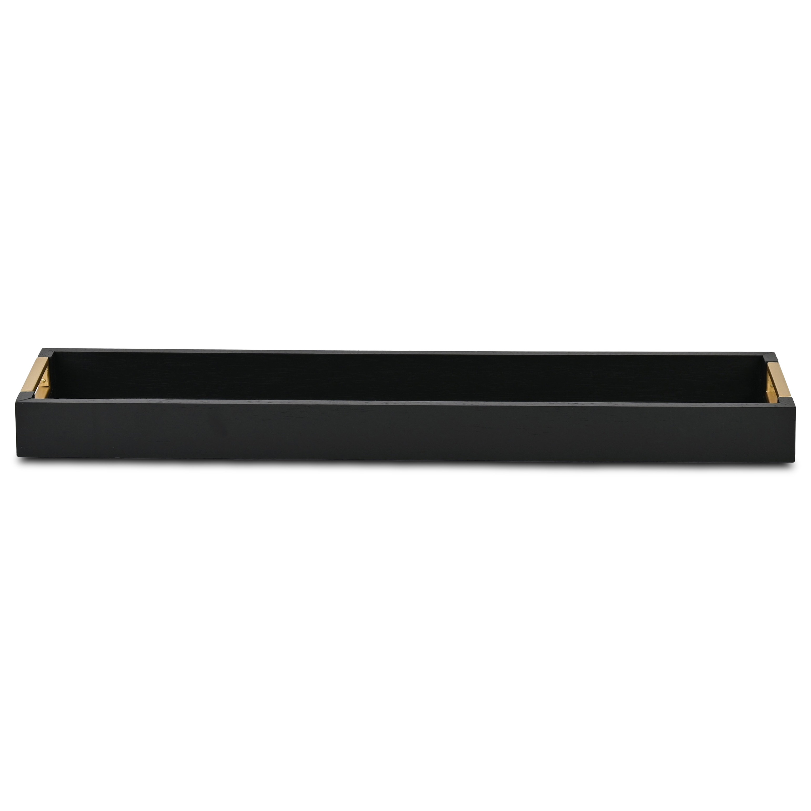 Latitude Run® Nyssa Slim Rectangular Wood Decorative Tray - Black | Wayfair