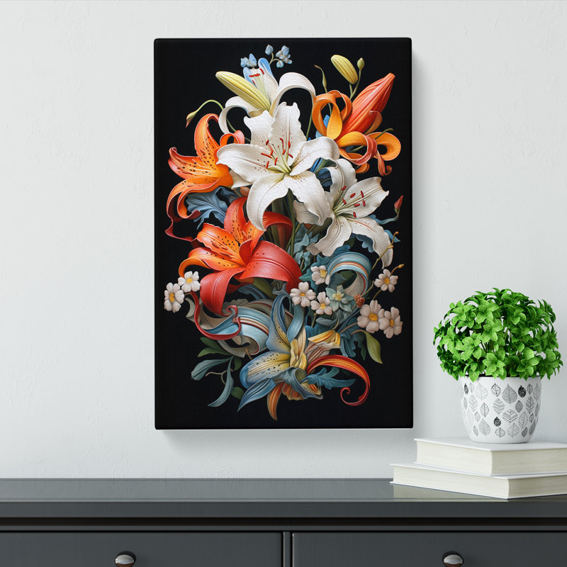 Lily Flower Renaissance Art - Wrapped Canvas, 60cm H x 40cm W x 3cm D