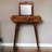 Solid Wood Mini Round Chestnut Fold Vanity, 4-Compartements, Brown
